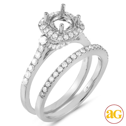 14KW 0.75CTW DIAMOND SEMI MOUNT BRIDAL SET