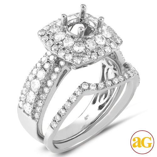 14KW 1.50CTW DIAMOND SEMI MOUNT BRIDAL SET
