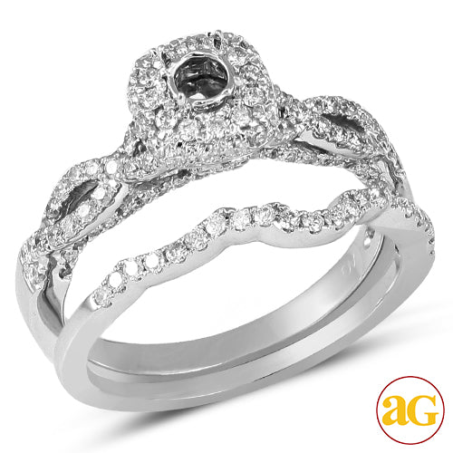 14KW 0.80CTW DIAMOND SEMI MOUNT BRIDAL SET