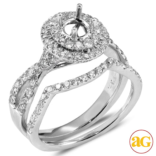14KW 1.00CTW DIAMOND SEMI MOUNT BRIDAL SET