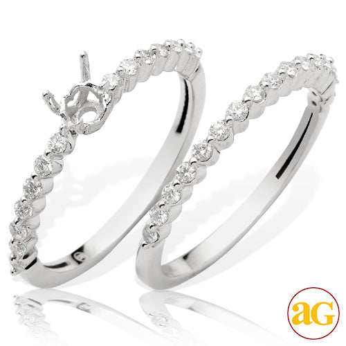 14KW 0.30CTW  SEMI MOUNT BRIDAL SET 2 PRONG SETT