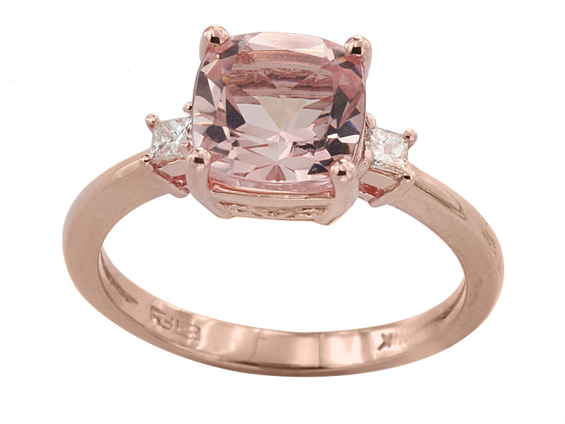 EFFY 14K ROSE GOLD DIAMOND,MORGANITE RING