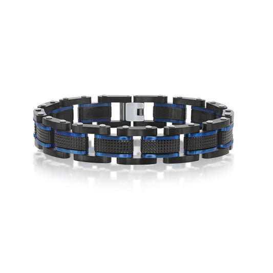 Stainless Steel  Blue and Black Bracelet