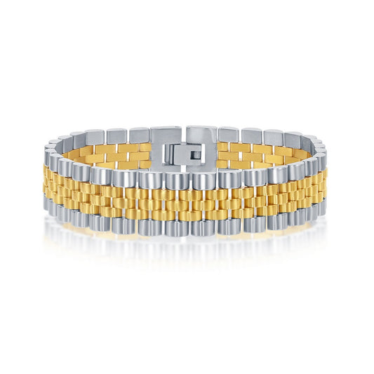 Stainless Steel Two-Tone Gold Plated Bracelet