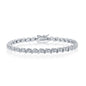 Sterling Silver Round Setting With  Center Diamonds Tennis Bracelet