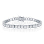 Sterling Silver 4mm Square Bezel Set CZ Tennis Bracelet