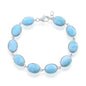 Sterling Silver Oval Larimar Link Bracelet
