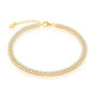 Sterling Silver Double Row CZ Tennis Bracelet - Gold Plated