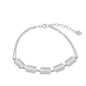 Sterling Silver 6+1 Inch Rectangle White CZ Bracelet