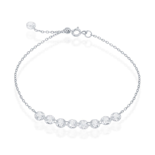 Sterling Silver Linked Cubic Zirconia Bracelet