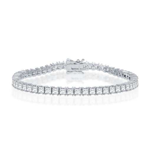 Sterling Silver 4mm Square Tennis Bracelet