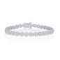 Sterling Silver Flower Design CZ 6mm Tennis Bracelet