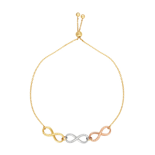 14K Gold Infinity Links Friendship Bracelet