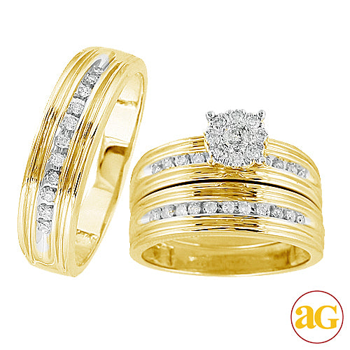 14KY 0.55CTW FLEUR DIAMOND TRIO SET