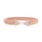 Sterling Silver Rose Gold Plated Triangle Cubic Zirconia Mesh Bangle