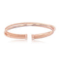 Sterling Silver Polished Wire Bangle, Bonded with 14K Rose Gold Plating