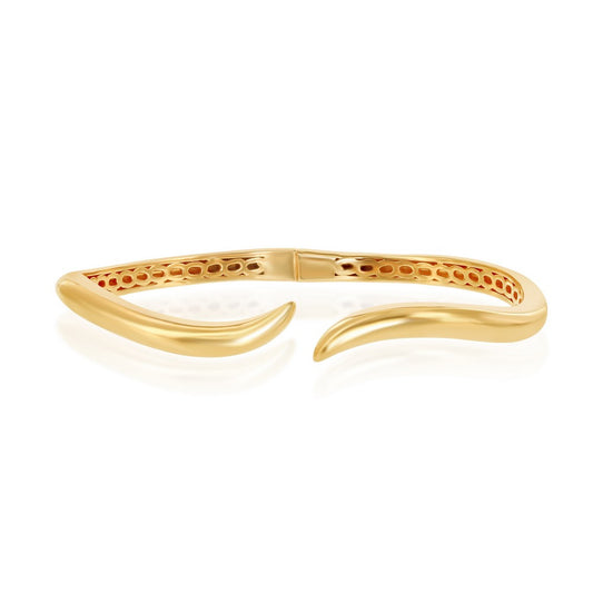 Sterling Silver Waved Bangle - Gold Plated