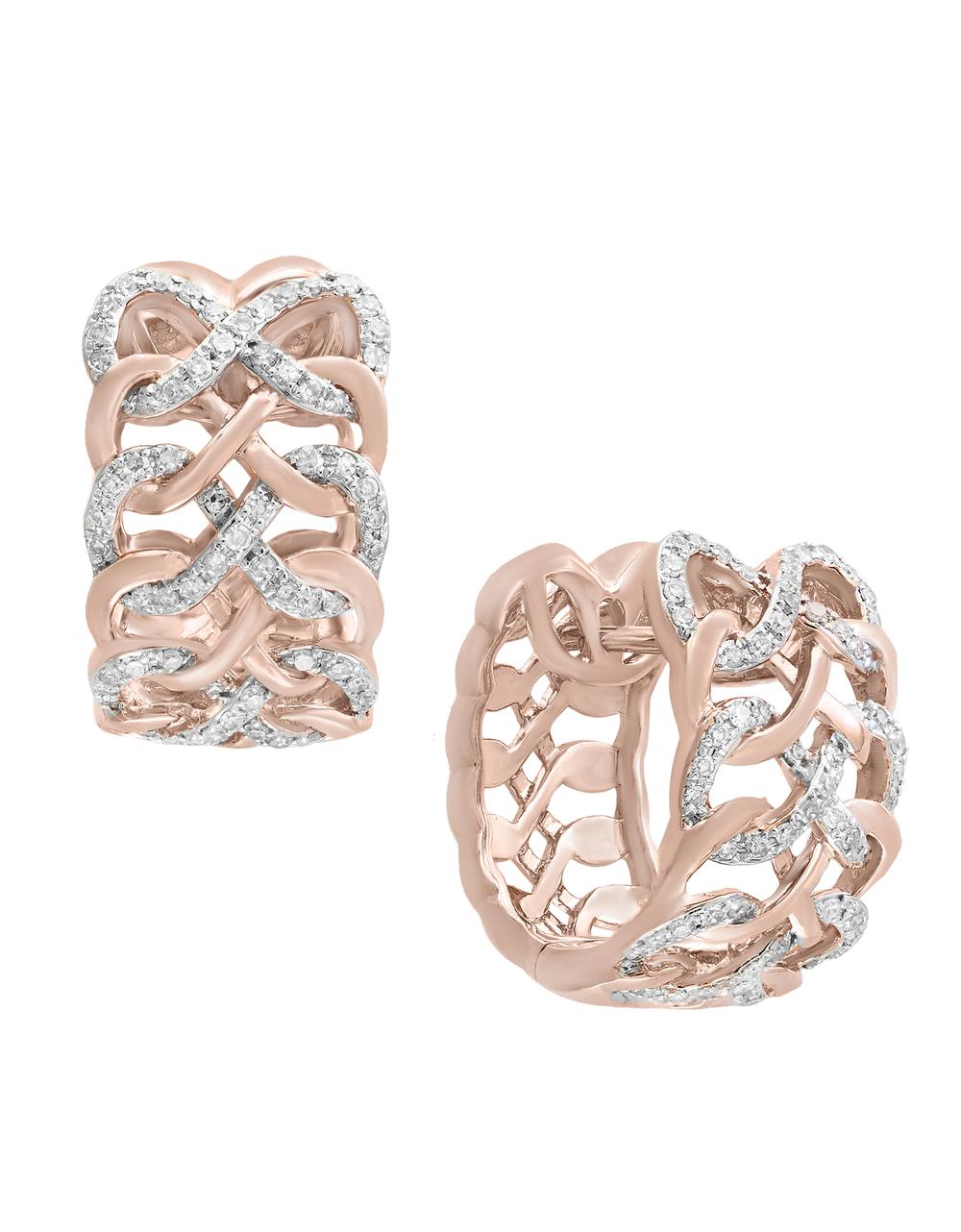 EFFY 14K ROSE GOLD DIAMOND EARRINGS