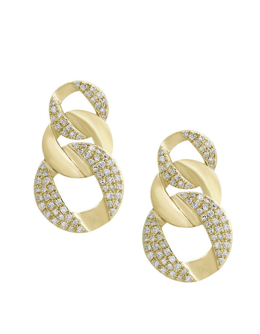 EFFY 14K YELLOW GOLD DIAMOND EARRINGS