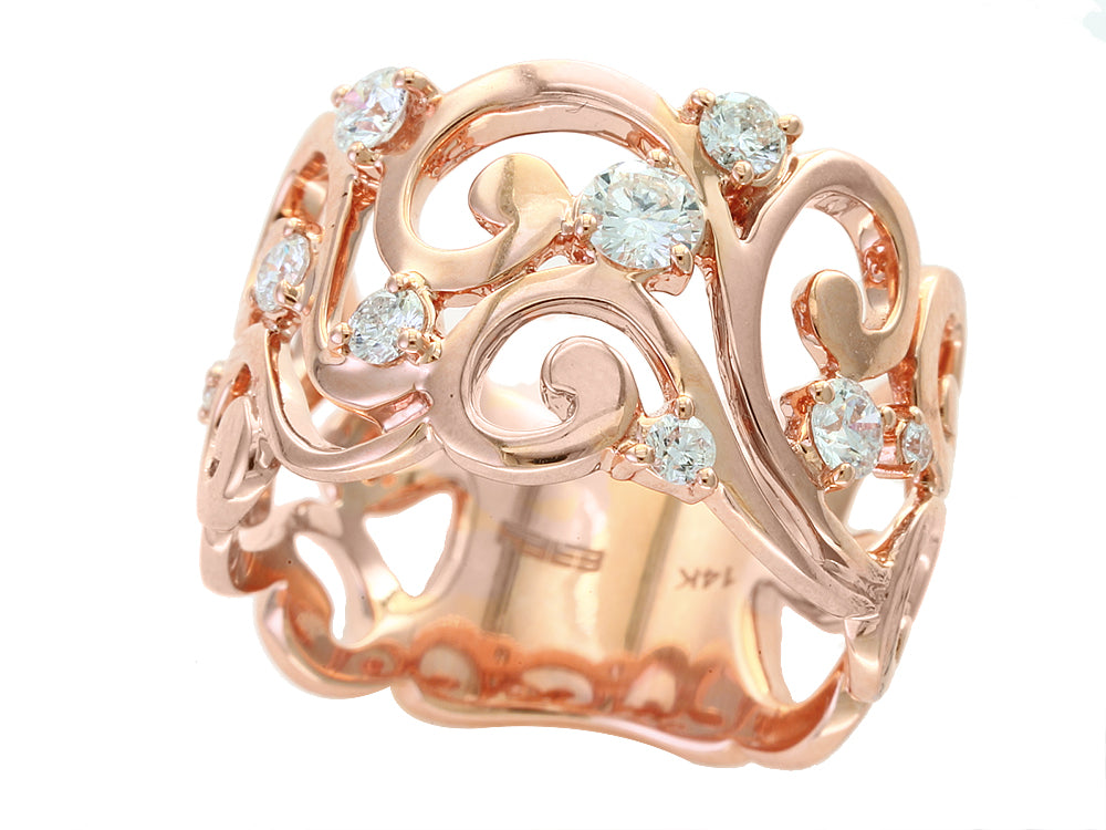 EFFY 14K ROSE GOLD DIAMOND RING