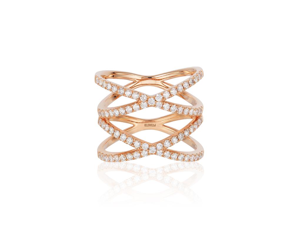 EFFY 14K ROSE GOLD DIAMOND RING