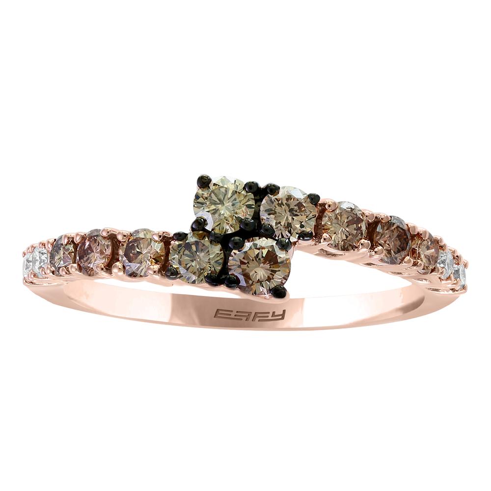 EFFY 14K ROSE GOLD DIAMOND,ESPRESSO DIAMOND, RING