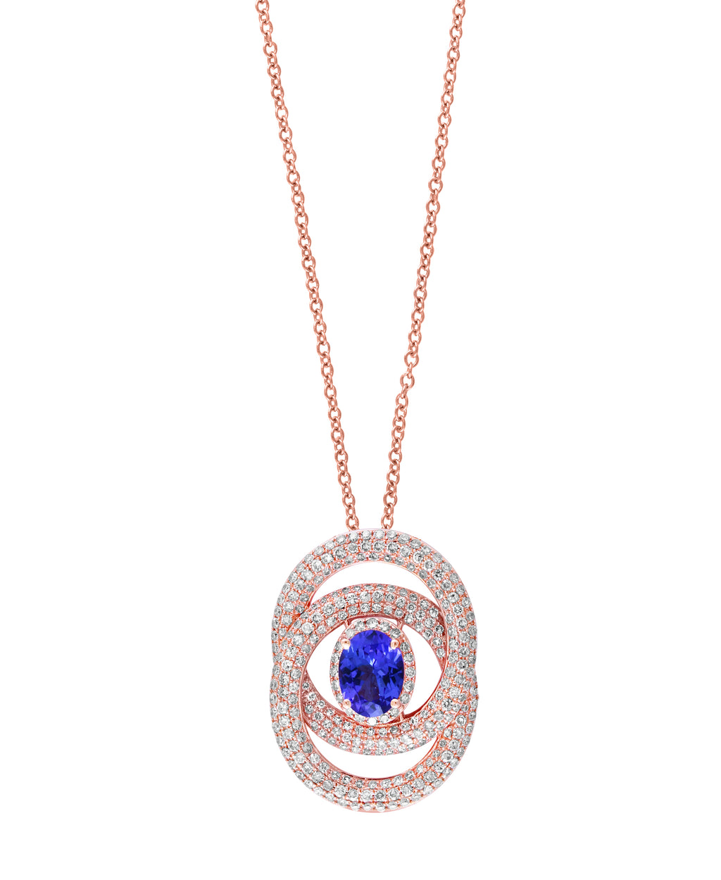 Effy 14K Rose Gold Diamond,Tanzanite Pendant