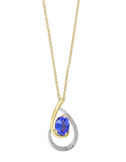 Effy 14K White Gold Diamond and Tanzanite Pendant