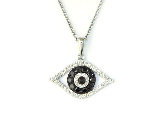 EFFY 14K WHITE GOLD DIAMOND,BLACK DIAMOND, PENDANT