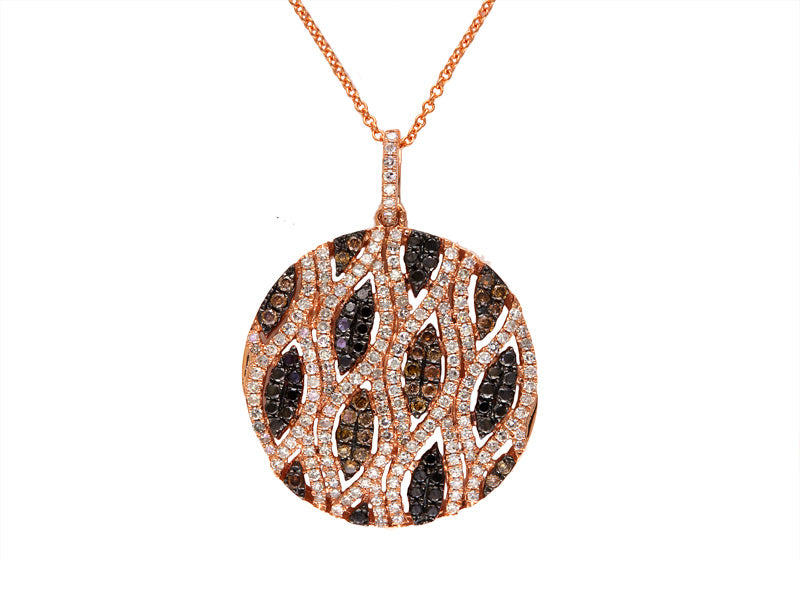 EFFY 14K ROSE GOLD DIAMOND,BLACK DIAMOND,ESPRESSO DIAMOND, PENDANT