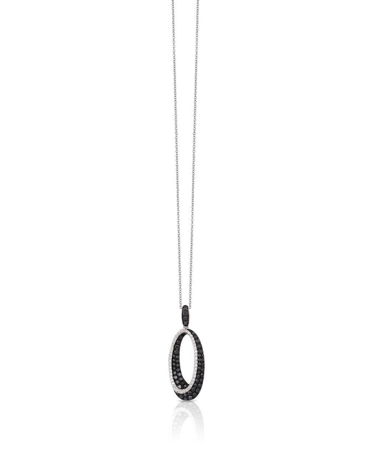EFFY 14K WHITE GOLD DIAMOND,BLACK DIAMOND, PENDANT